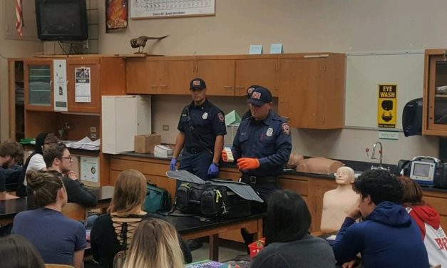 Humboldt Bay Firefighters visit Eureka High School