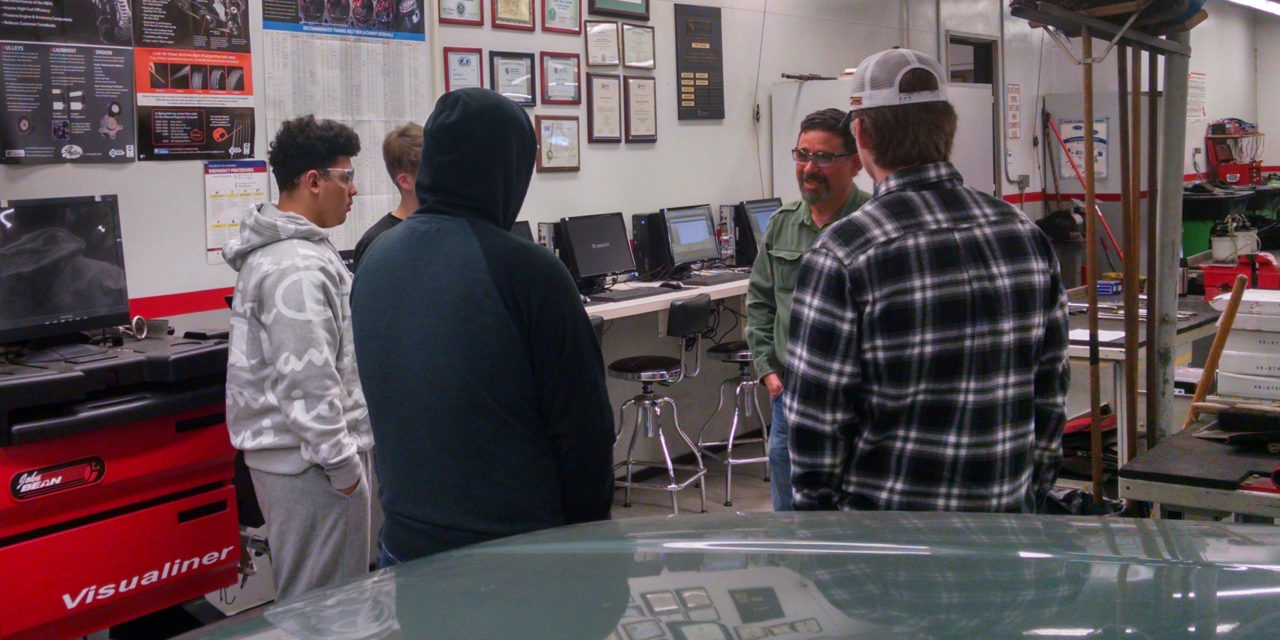 Eureka High Automotive Students Tour Local Car Shop